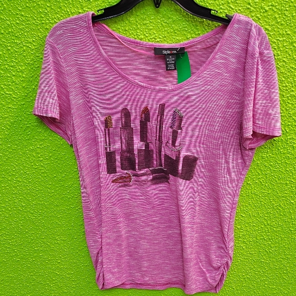Apt. 9 Pink Graphic Relaxed Tee - Picture 1 of 3